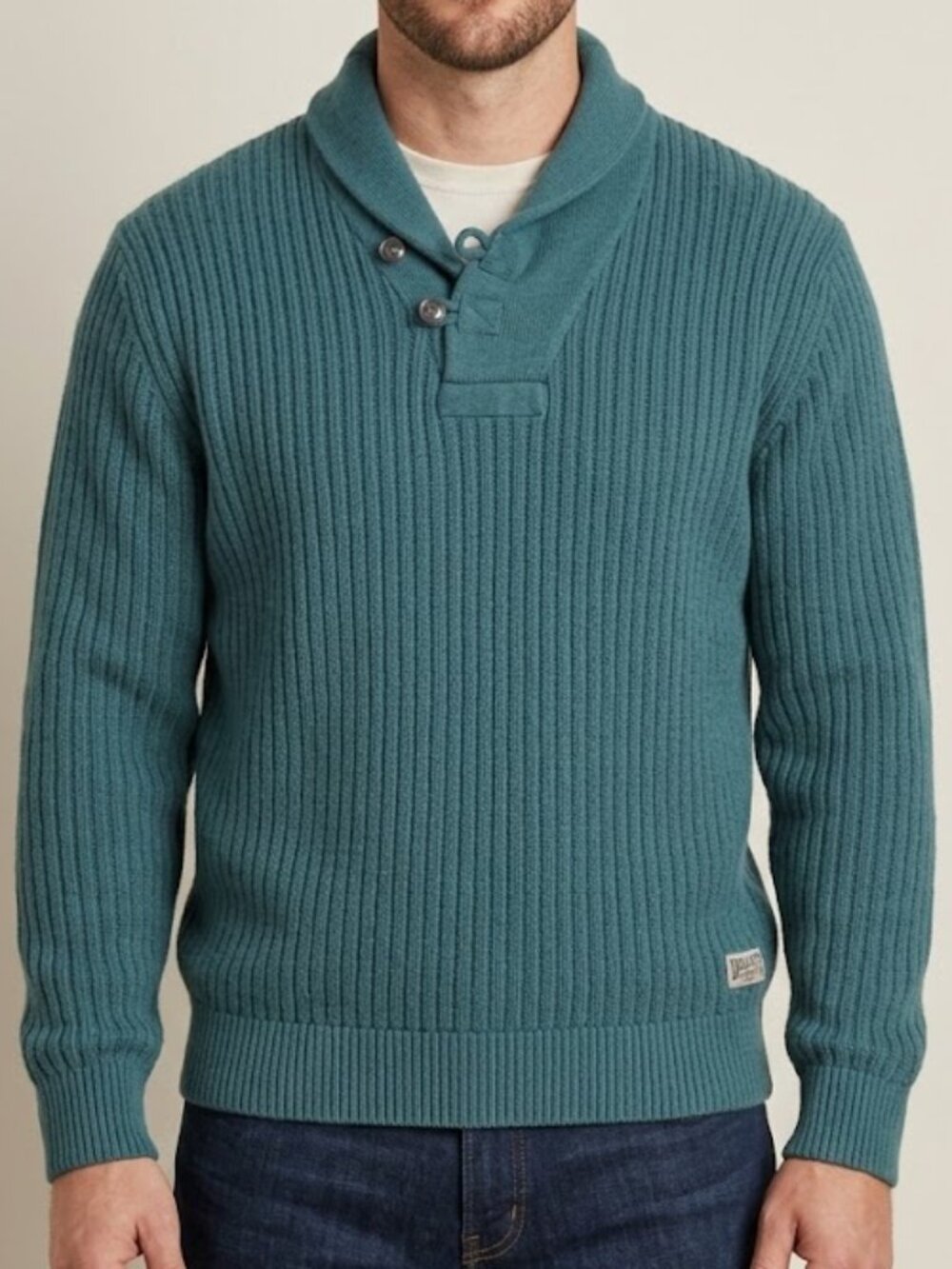 Duluth Trading Co. Shawl Collar Ribbed Sweater Size XL